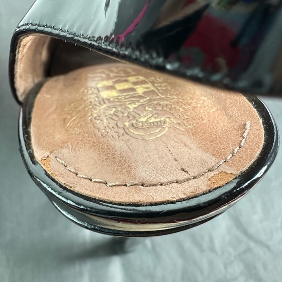 Vince Camuto Kaela sling back heels pink suede & black patent leather Sz 8.5M - Picture 9 of 13